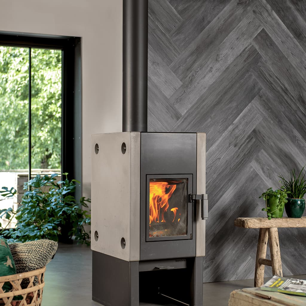 Wallart Wallart planken Holz schleifen Holzeich Eiche grau