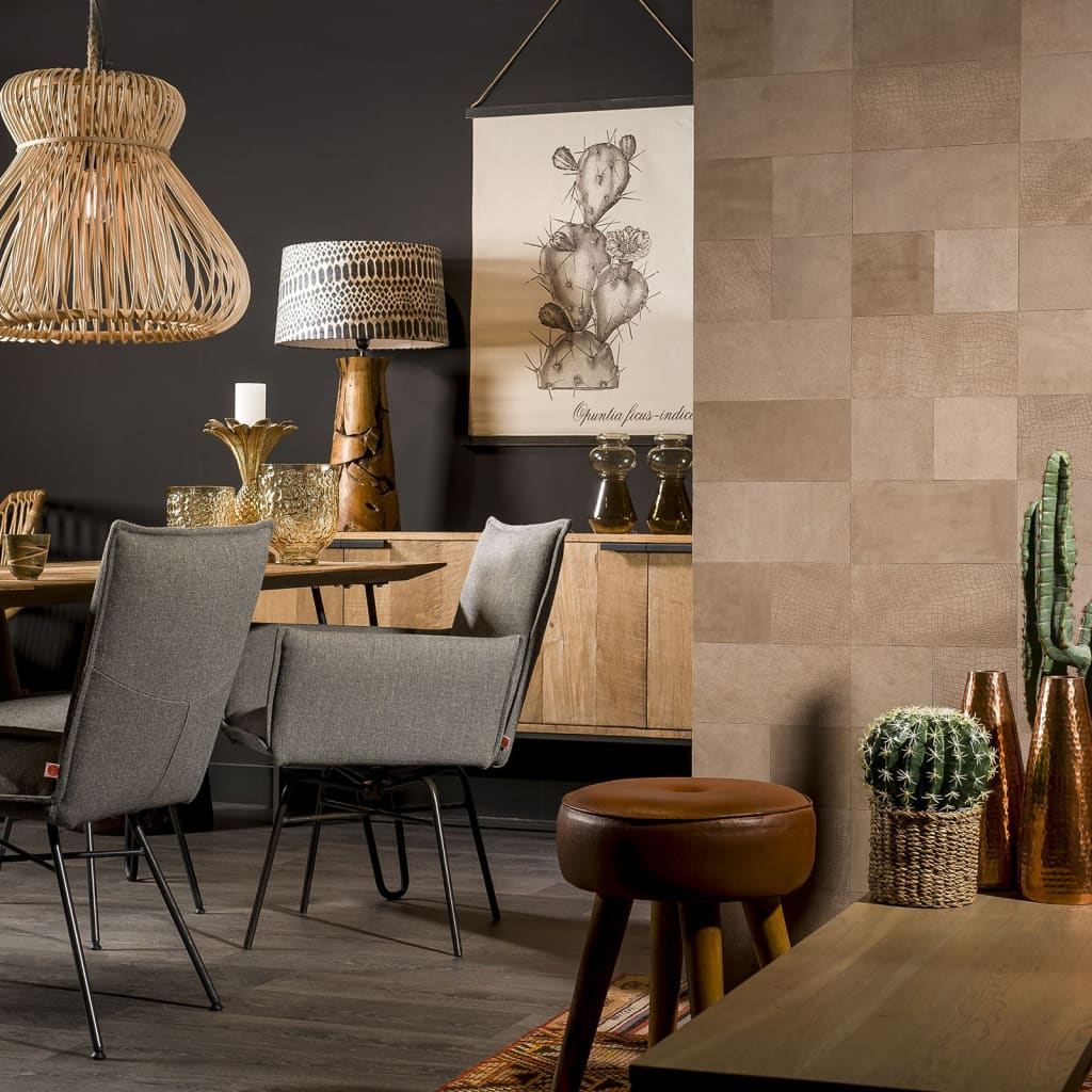 Wandkunst Wandkunst 32 St. Fliesen Argyle Ledergrau Taupe