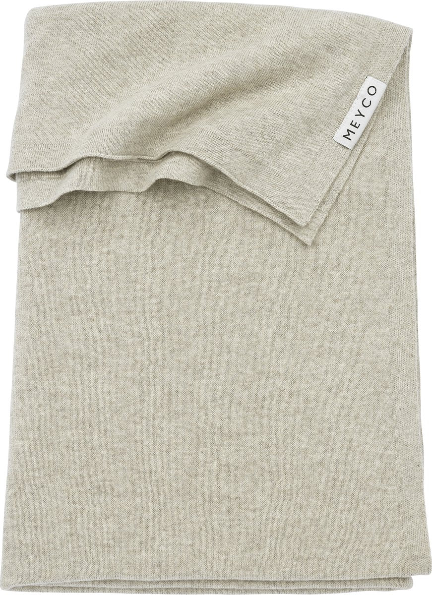 Meyco Baby-Strick-Basic-Kinderbettdecke – Sandmelange – 75 x 100 cm – 1,0 Tog