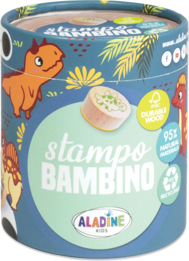 Aladine Stempelset Dinosaurier FSC Holzspielzeug für Kinder.