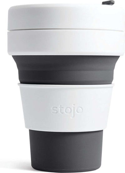 Stojo - Taschenbecher - Kaffee-Tee-Becher - 355 ml - wiederverwendbar - faltbar - Schiefer