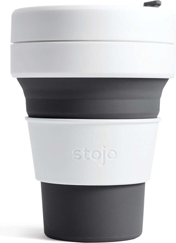 Stojo - Taschenbecher - Kaffee-Tee-Becher - 355 ml - wiederverwendbar - faltbar - Schiefer