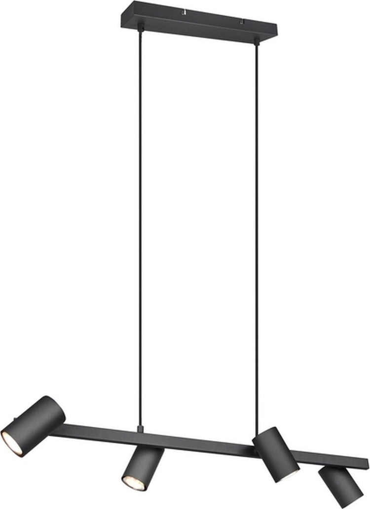 Trio Marley - Hängelampe - Schwarz matt - exkl. 4x GU10 4,9 W - Deckenmontage - höhenverstellbar