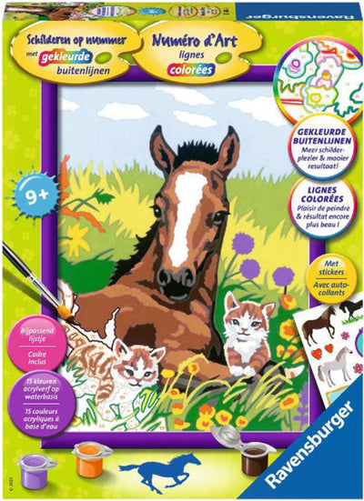 Ravensburger Malen nach Zahlen Pferd und Kätzchen