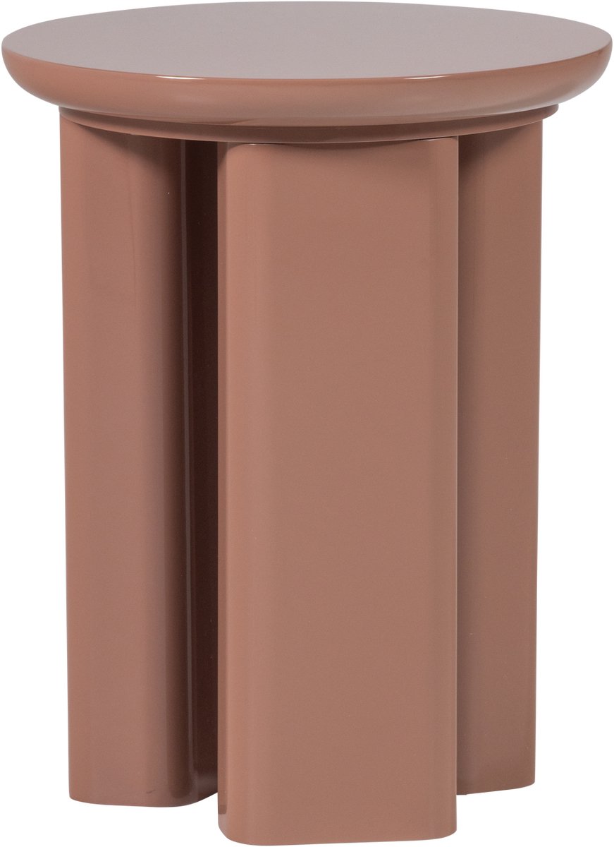 Woood Orivo Beistelltisch – Holz – Hochglanz altrosa – 50 x 40 x 40