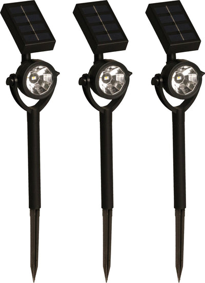 Luxform - Zamora - Gartenlampen 3 Stück - Solarstrahler - Schwarz - 10 Lumen - Betrieb mit Solarenergie
