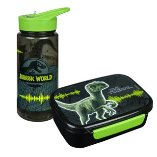Jurrasic World Set Schood Book und Trinkflasche