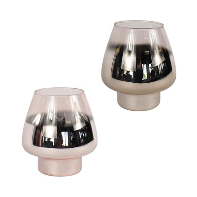 Laterne aus Glas silberfarben ø17,5xh18cm