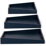Senza senza asymmetrische Holzschalen 3 Stücke blau - afbeelding 1