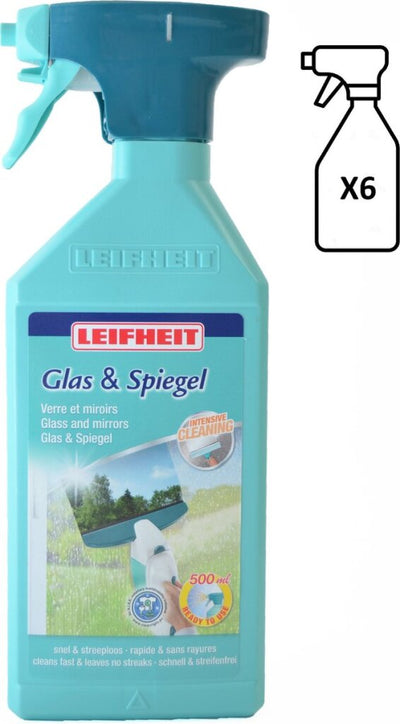Leifheit glass and mirror cleaner spray 6 x 500ml
