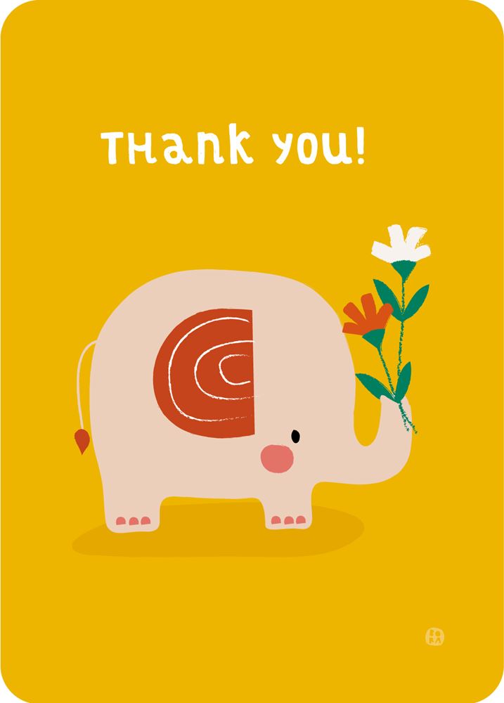 Bora, danke! Elefantenpostkarte (5