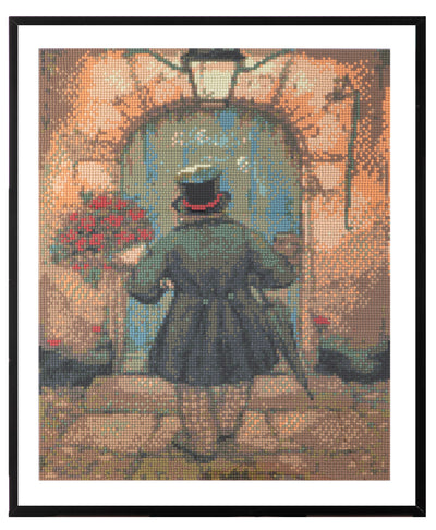 Grafix Diamond Painting Anton Pieck Mann mit Rosen 40x50 cm
