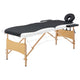 Vidaxl -Massagetisch zusammenklappbar 2 Zonen Holz schwarz und weiß