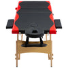 Vidaxl -Massage -Tabelle zusammenklappbar 3 Zonen Holz schwarz und rot