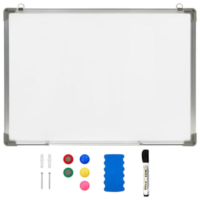 Vidaxl Whiteboard Magnetic 70x50 cm Stahlweiß