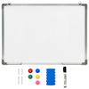 Vidaxl Whiteboard Magnetic 90x60 cm Stahlweiß