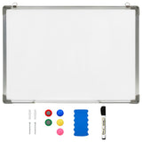 Vidaxl Whiteboard Magnetic 90x60 cm Stahlweiß - afbeelding 1