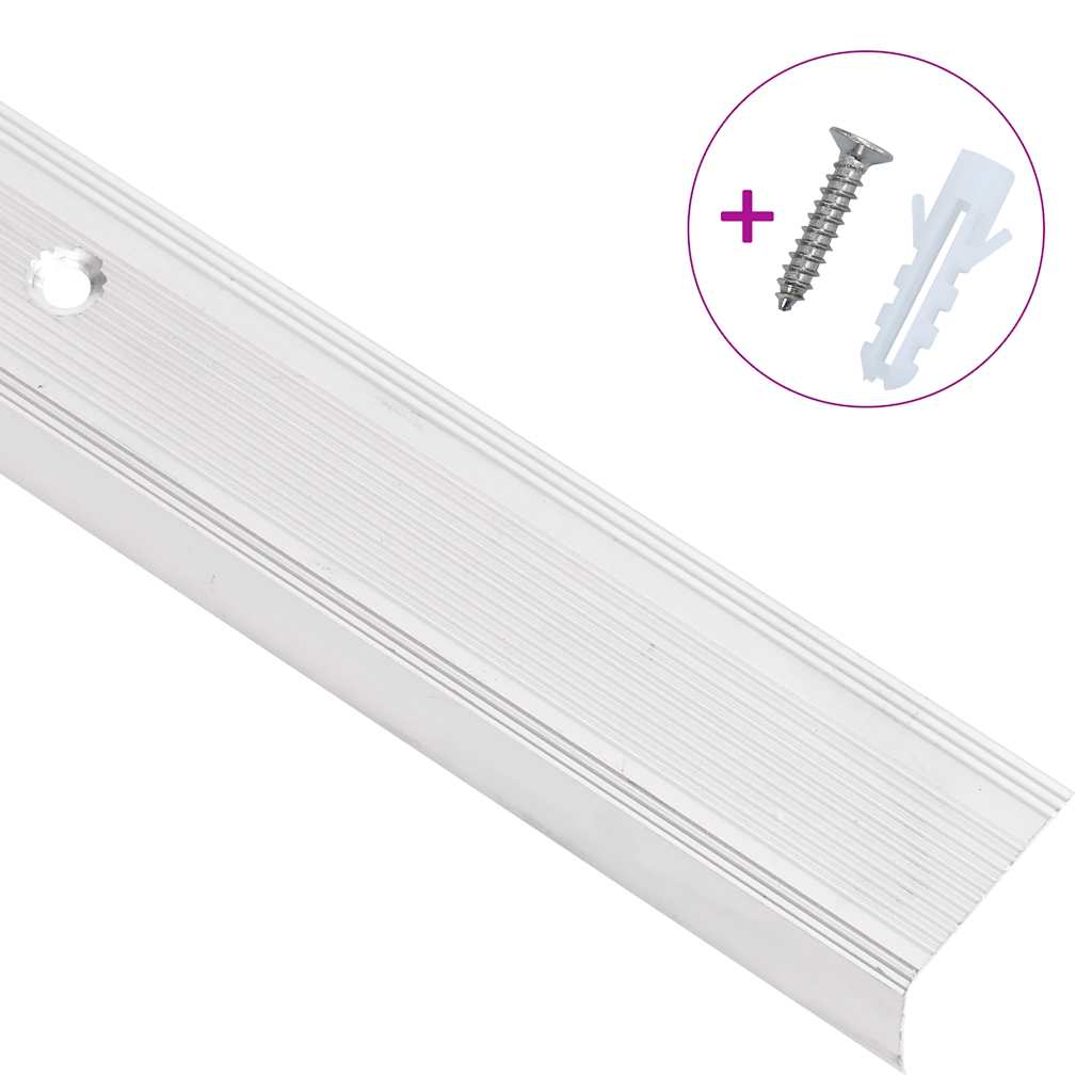 Vidaxl Treppenkanten L-förmig 15 Stück 90 cm Aluminium silberfarben