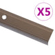 Vidaxl Treppenkanten L-förmig 5 Stück 90 cm Aluminium braun