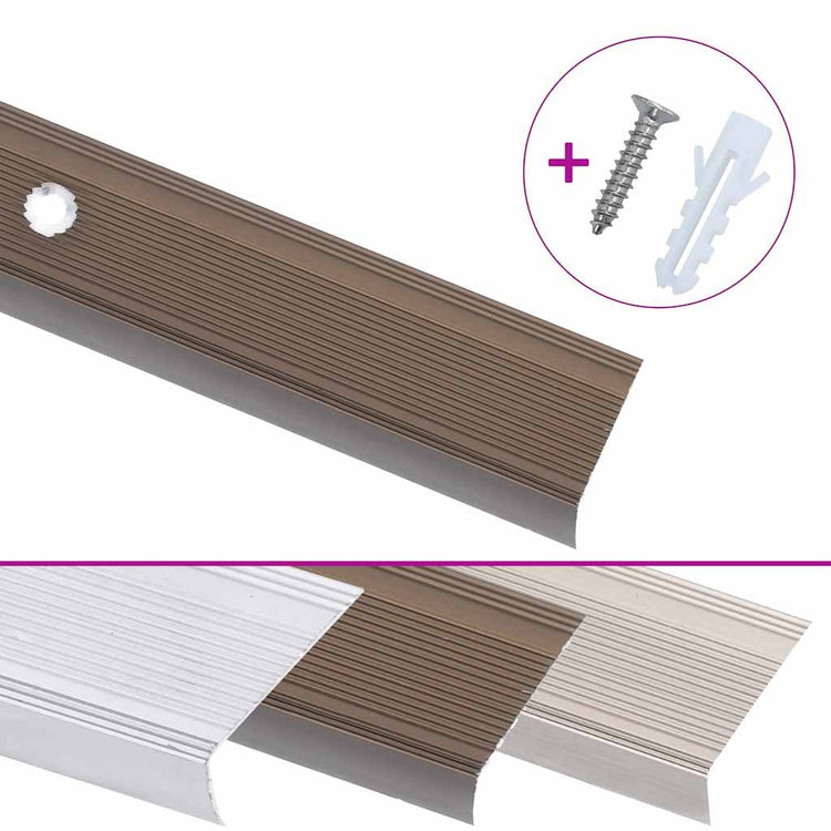 Vidaxl Treppenkanten L-förmig 5 Stück 90 cm Aluminium braun