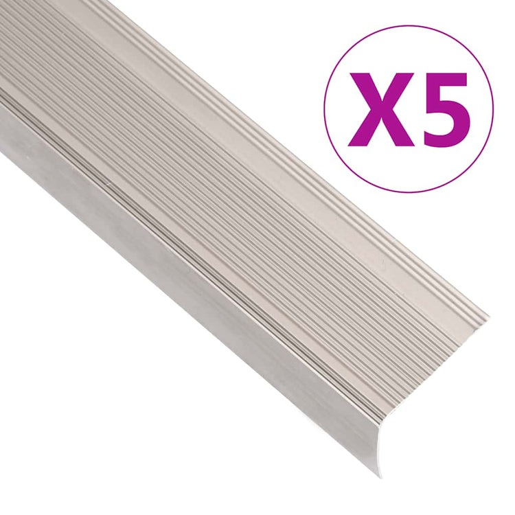 VidaXL Treppenkanten L-förmig 5 Stück 90 cm Aluminium Champagnerfarben