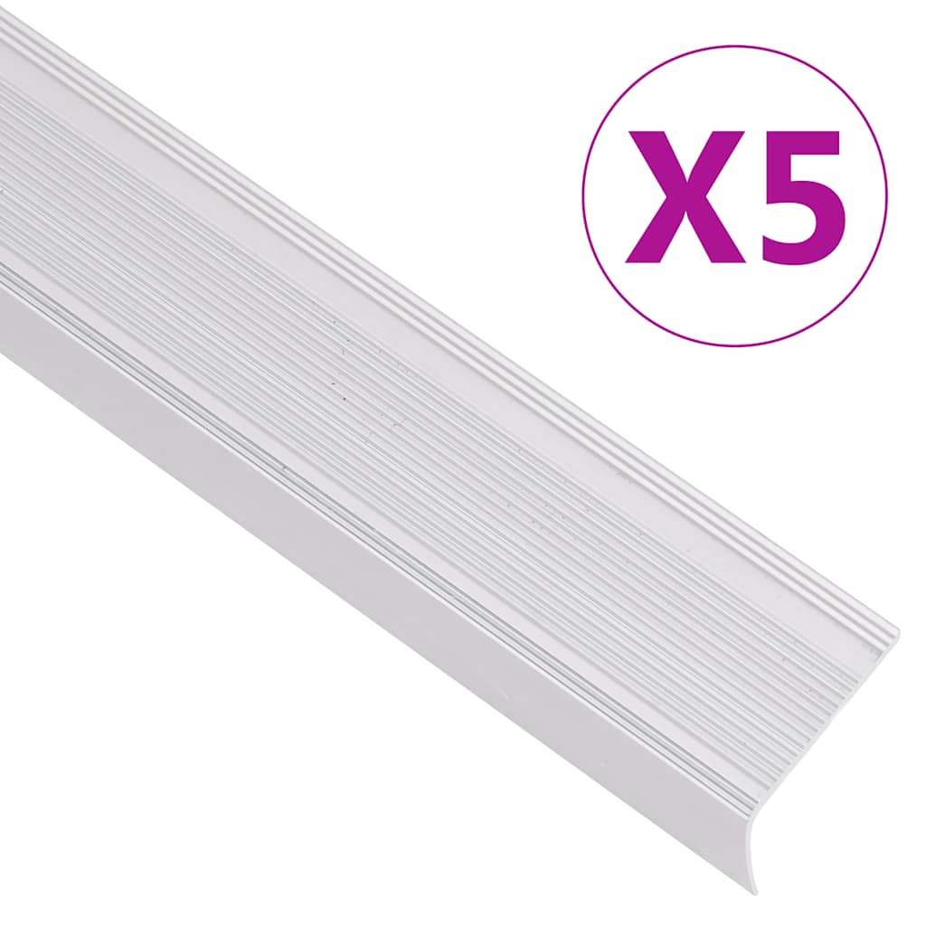 Vidaxl Treppenkanten L-förmig 5 Stück 100 cm Aluminium silberfarben