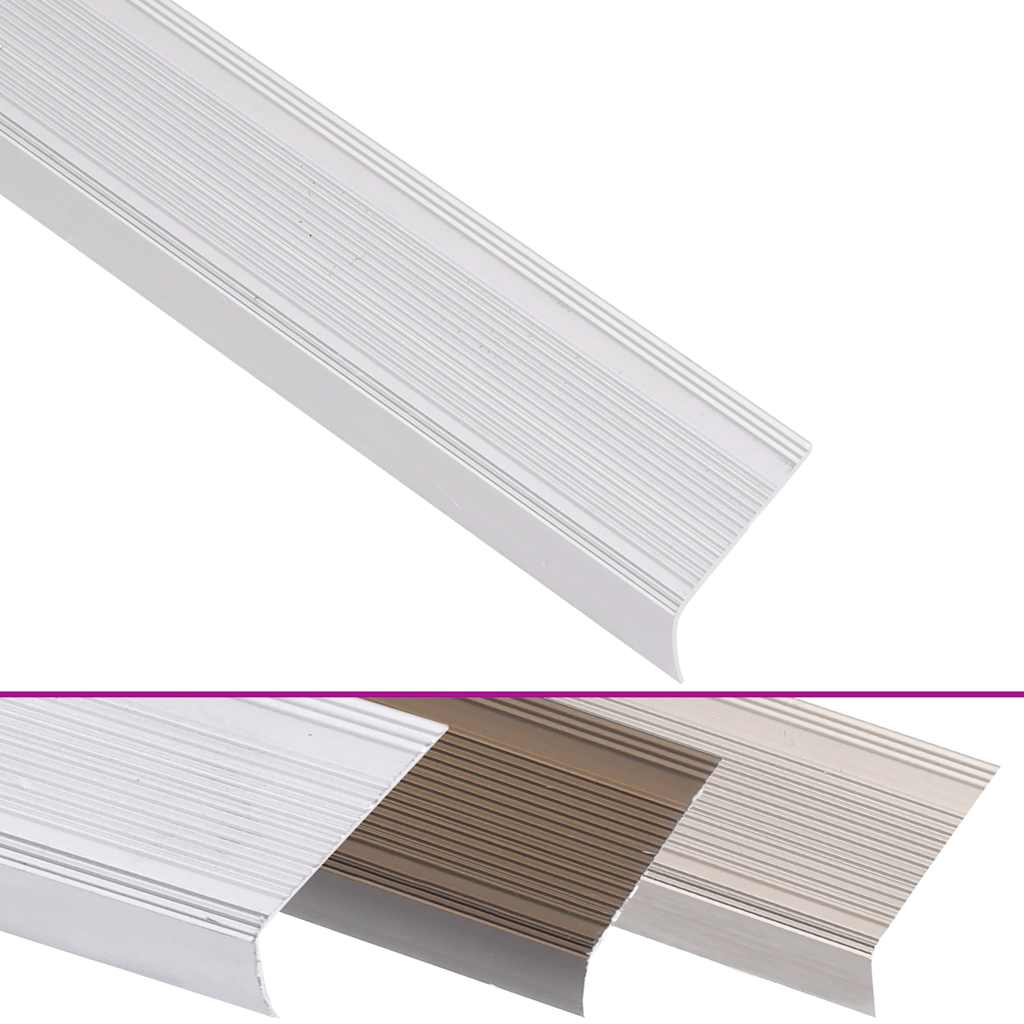 Vidaxl Treppenkanten L-förmig 5 Stück 100 cm Aluminium silberfarben