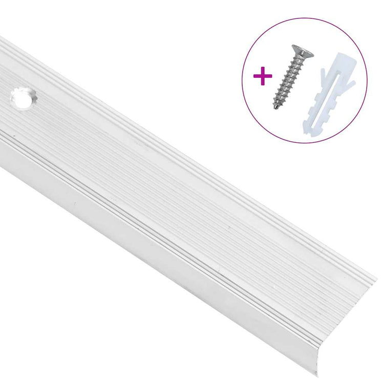 Vidaxl Treppenkanten L-förmig 15 Stück 100 cm Aluminium silberfarben