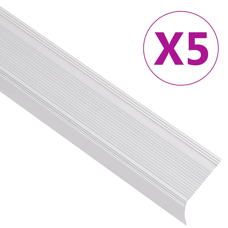 Vidaxl Treppenkanten L-förmig 5 Stück 100 cm Aluminium silberfarben
