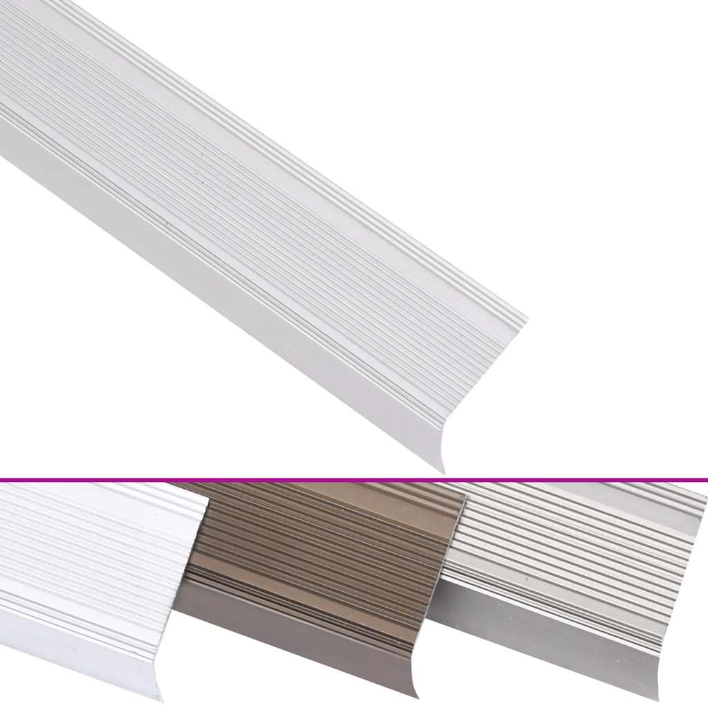 Vidaxl Treppenkanten L-förmig 5 Stück 100 cm Aluminium silberfarben
