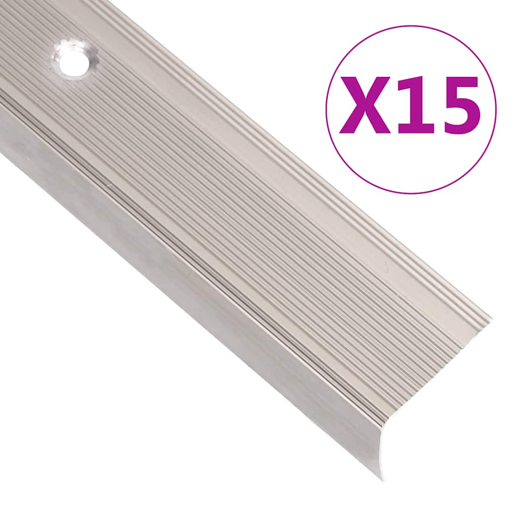 VidaXL Treppenkanten L-förmig 15 Stück 100 cm Aluminium Champagnerfarben