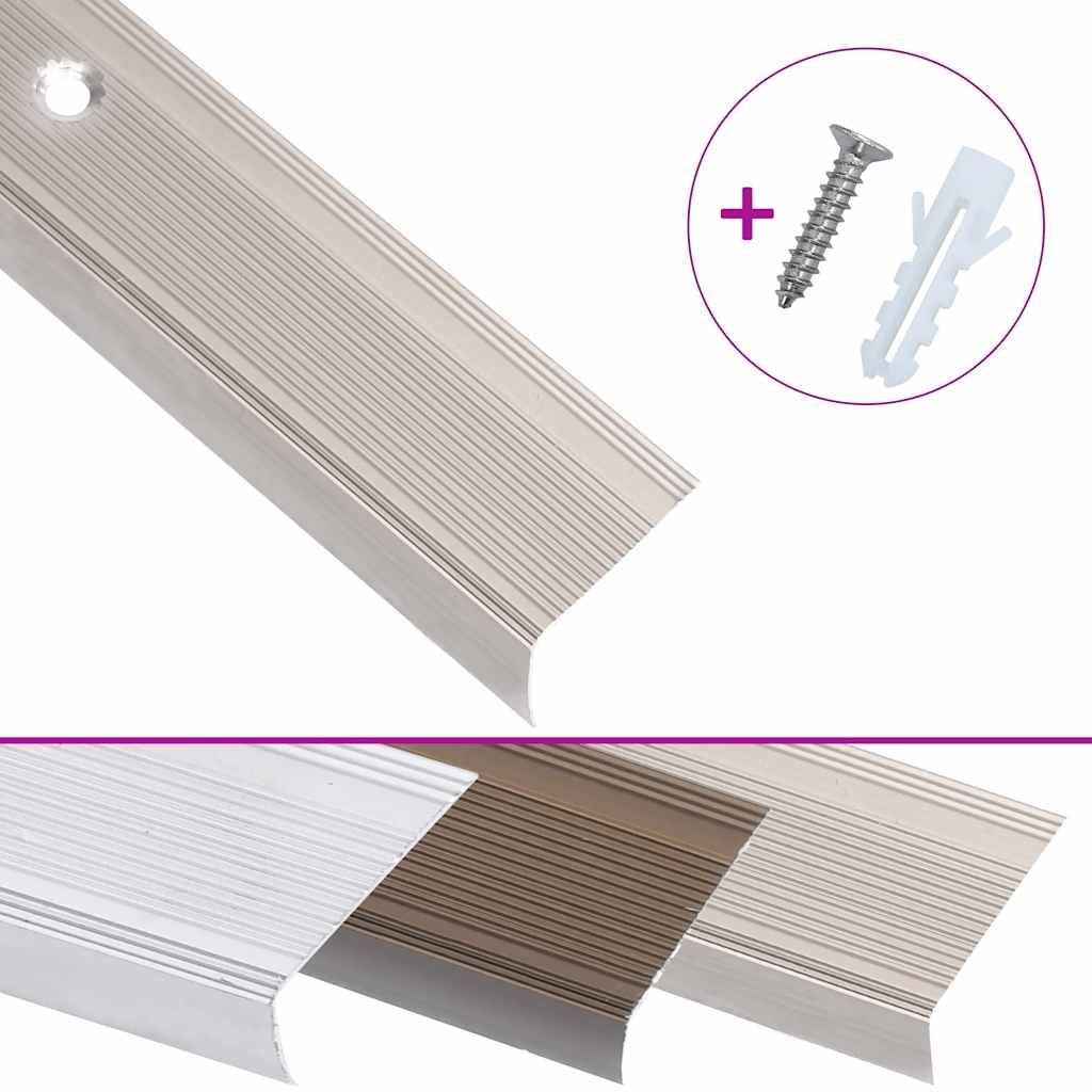 VidaXL Treppenkanten L-förmig 15 Stück 100 cm Aluminium Champagnerfarben
