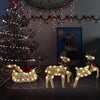 Vidaxl Weihnachtsdekoration Rentiere und Schlitten 60 LEDs Goldfarbe