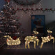 Vidaxl Weihnachtsdekoration Rentiere und Schlitten 60 LEDs Goldfarbe