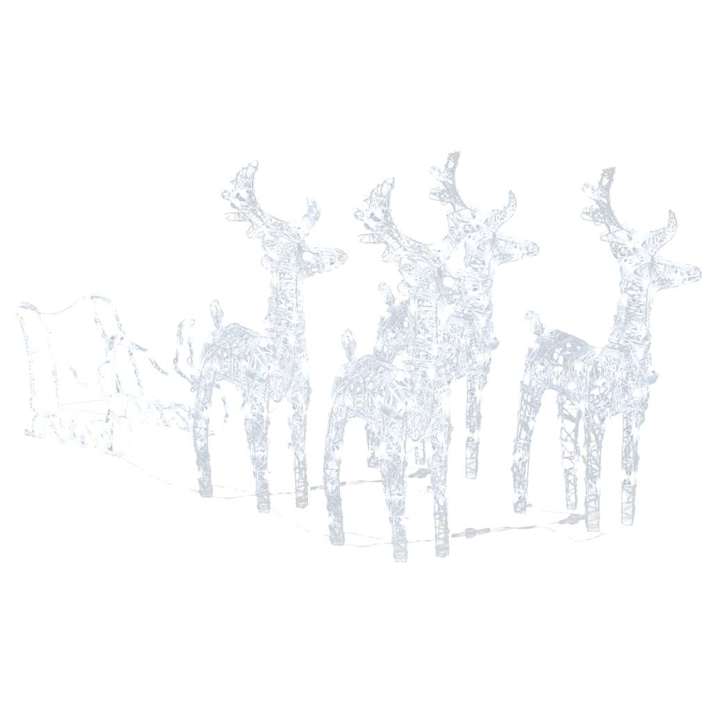 VIDAXL -Weihnachtsdekoration Rentiere und Sled 280x28x55 cm Acrylic