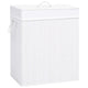 Vidaxl Waschkorb mit 2 Fächern 100 l Bambus weiß