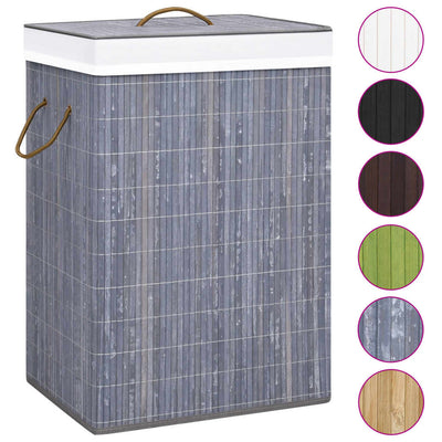 Vidaxl Waschkorb mit 1 Box Bambusgrau