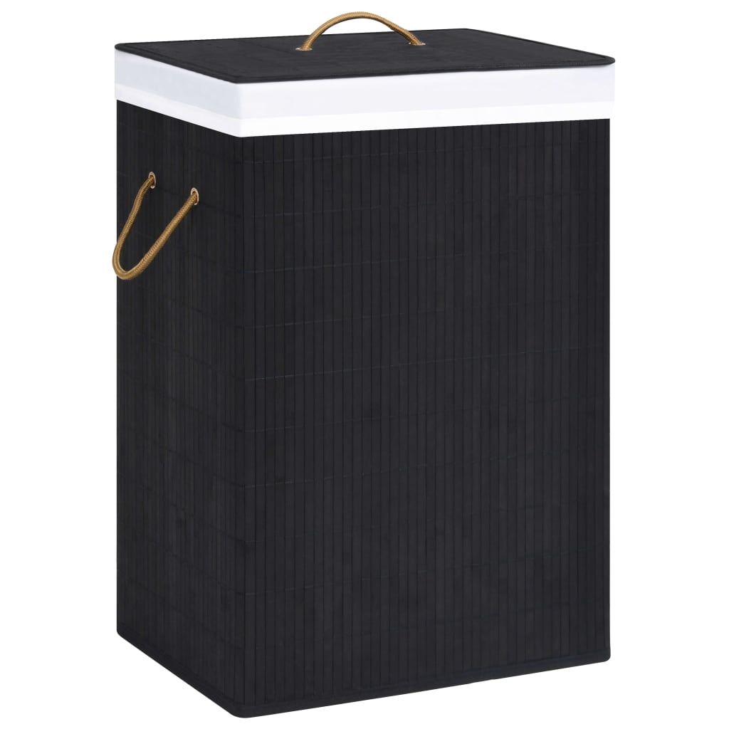 Vidaxl Waschkorb mit 1 Box Bambusschwarz