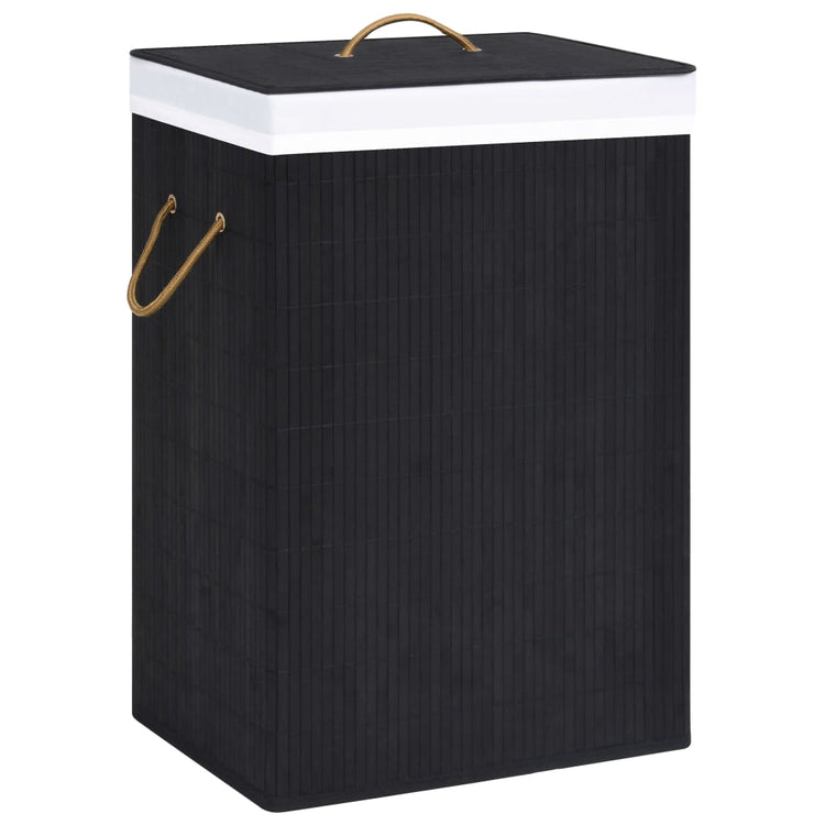 Vidaxl Waschkorb mit 1 Box Bambusschwarz