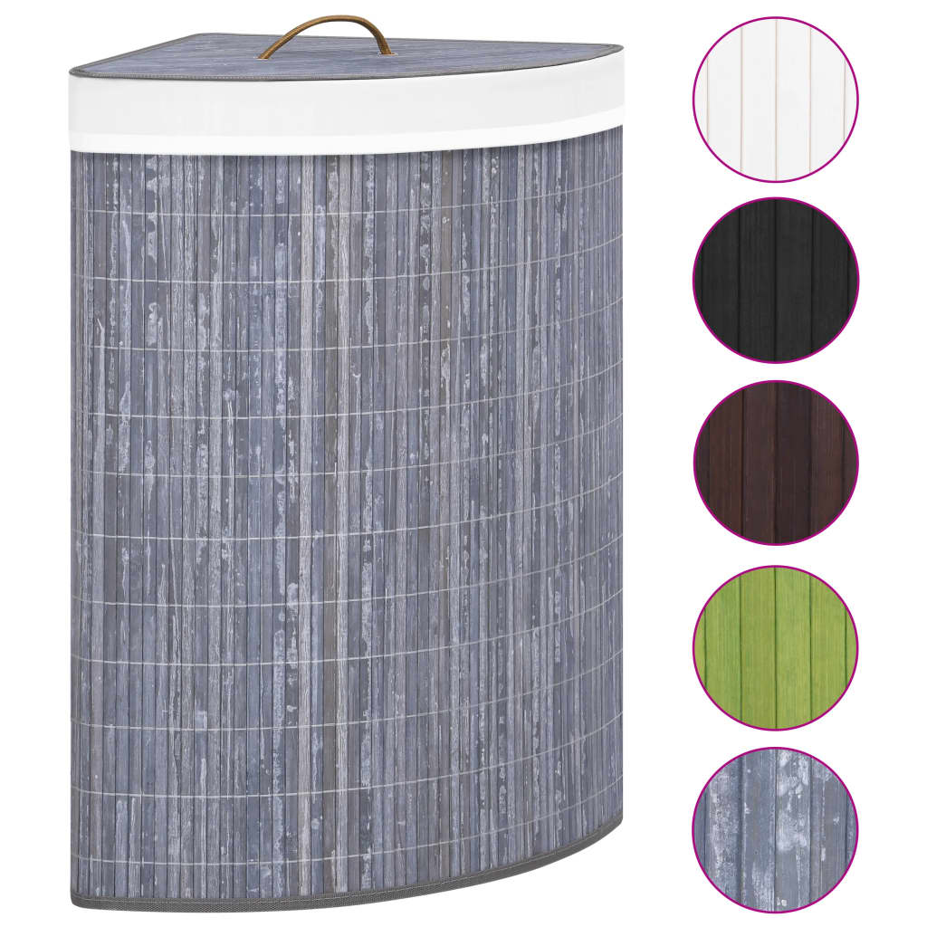 Vidaxl Hoekwasmand 60 l Bambusgrau