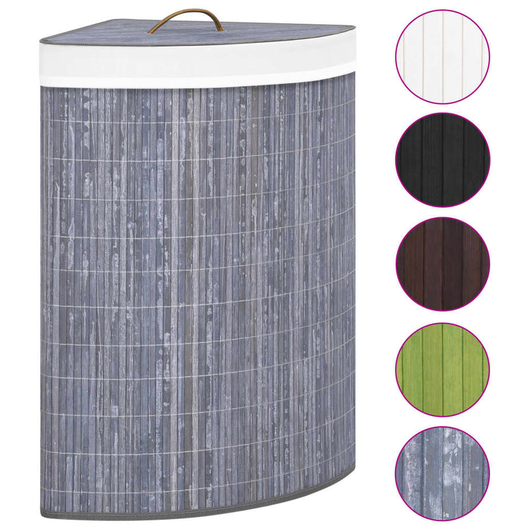 Vidaxl Hoekwasmand 60 l Bambusgrau