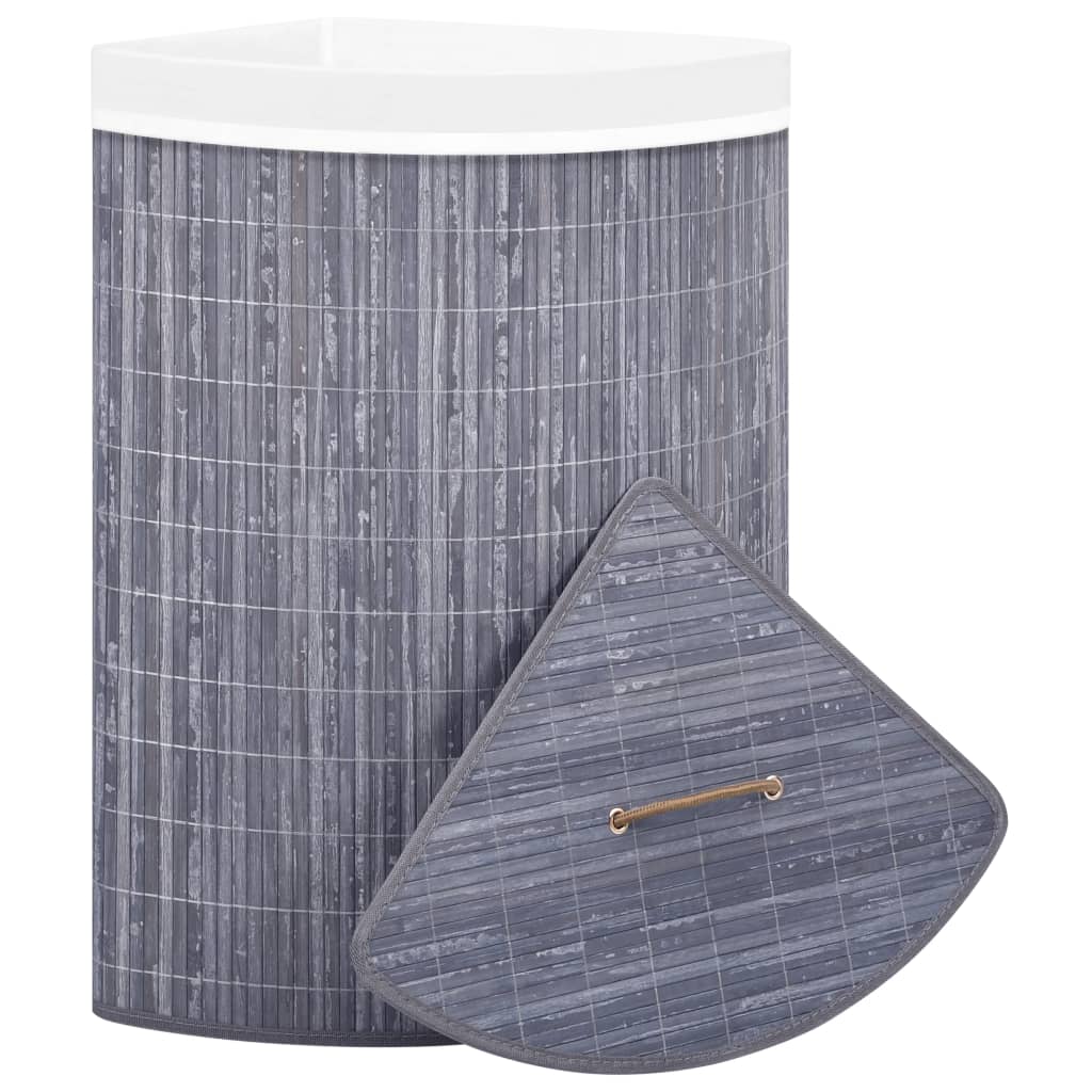 Vidaxl Hoekwasmand 60 l Bambusgrau
