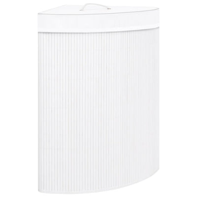 Vidaxl Hoekwasmand 60 l Bambus weiß