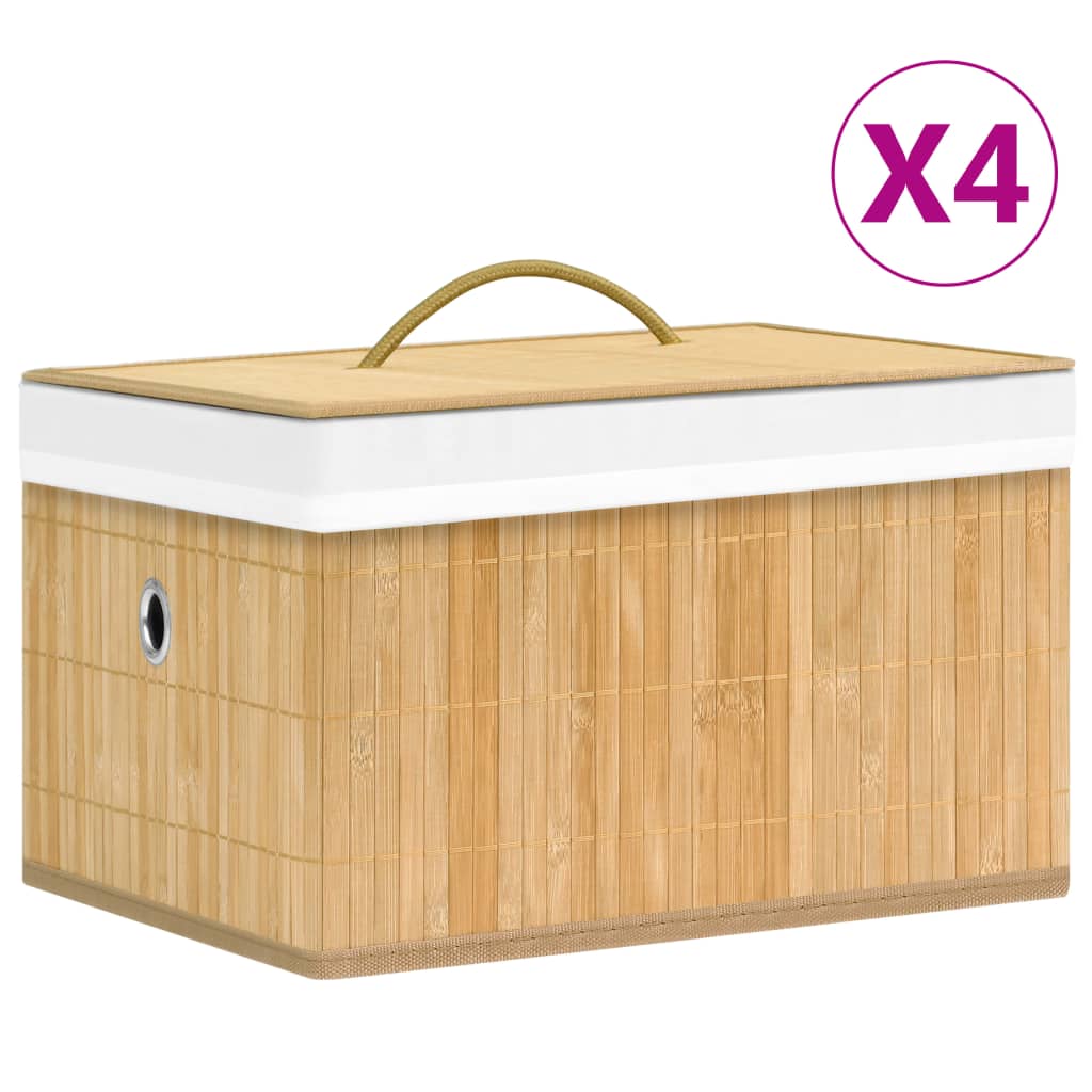 Vidaxl -Speicherboxen 4 St Bambus