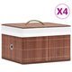 Vidaxl -Speicherboxen 4 PC Bambusbraun