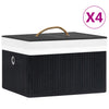 Vidaxl -Speicherboxen 4 PC Bambus schwarz
