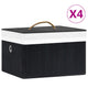 Vidaxl -Speicherboxen 4 PC Bambus schwarz
