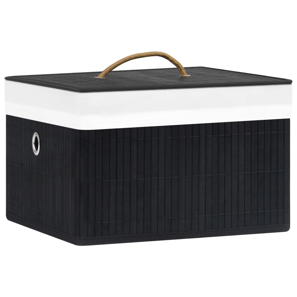 Vidaxl -Speicherboxen 4 PC Bambus schwarz
