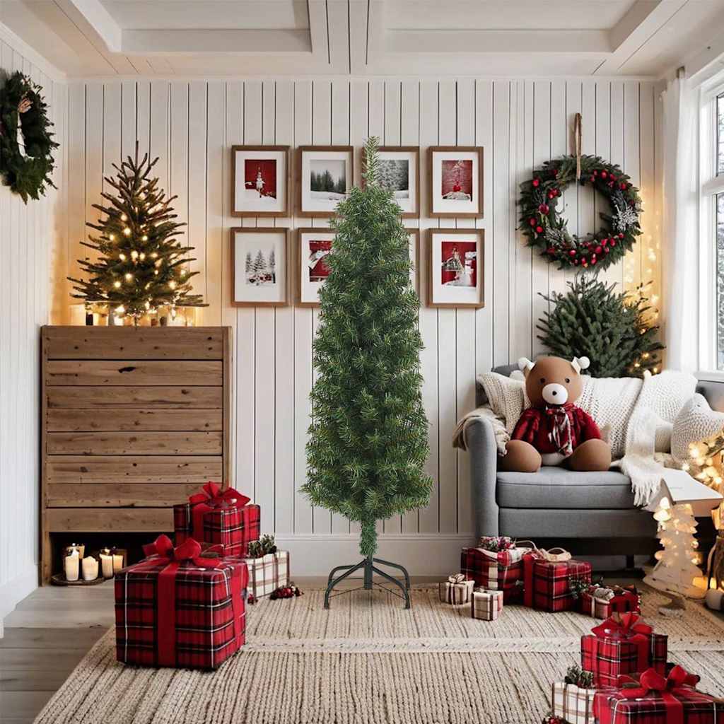 Vidaxl Kunstkerstboom mit Standardschmal 180 cm PVC Green