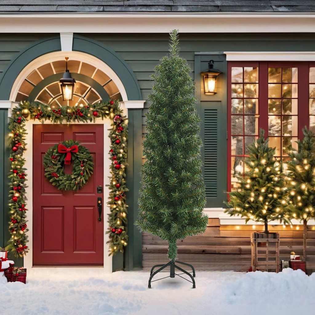 Vidaxl Kunstkerstboom mit Standardschmal 210 cm PVC Green
